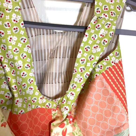 Handmade Reusable Grocery Shopping Tote Bag Cotton Fabric Reversible Washable - Picture 3 of 3